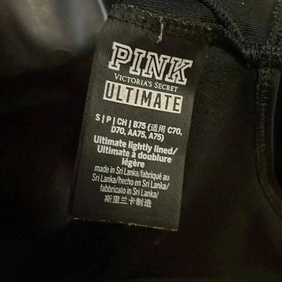 🌺Pink Victoria Secret🌺Black Sports Bra-Small - Picture 4 of 5